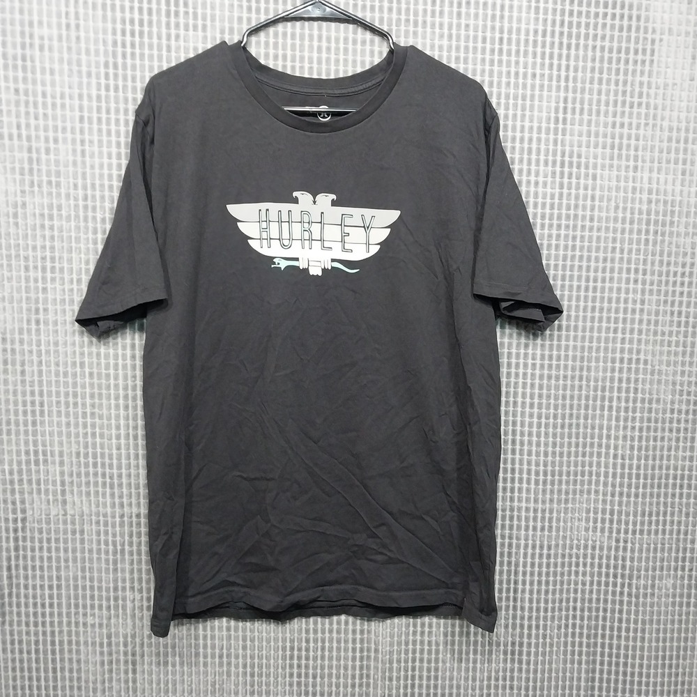 Hurley Mens T-Shirt Eagle Snake Graphic‎ Print Large Black